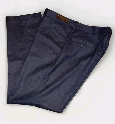 Pantalones de franela JACK VICTOR 37x30 azul marino Sergio para hombre VBC Super 120s  Foto 1 de 4