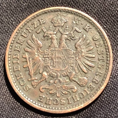 1885 Austria 1 Kreuzer Copper Coin - VF+ (Very Fine) condition - Image 1 of 4