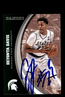 Signed Basketball Card Auto Deyonta Davis 2016 Panini Michigan State Spartans - Image 1 of 2