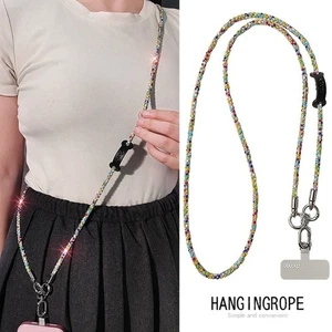Colorful Rhinestone Phone Lanyard Bling Bling Hanging Cord  Phone Accessories - Photo 1 sur 17