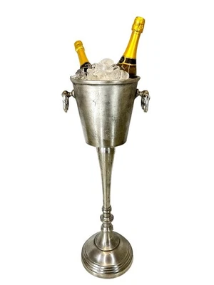 Secchiello champagne argento da pavimento in piedi effetto invecchiato vino... - Immagine 1 di 4