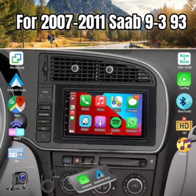 For 2007-2011 Saab 9-3 93 Car Radio Stereo GPS Navi WIFI Android  Carplay  Foto 1 de 4