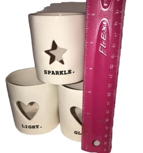 Rae Dunn By Magenta 3 Piece Votive Set Sparkle Light Glow  Fun - Picture 1 of 4