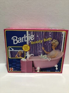 Juego de baño y ducha Barbie Beauty bañera de pie con garras Mattel 1992 RARO totalmente nuevo B12 - Imagen 1 de 7