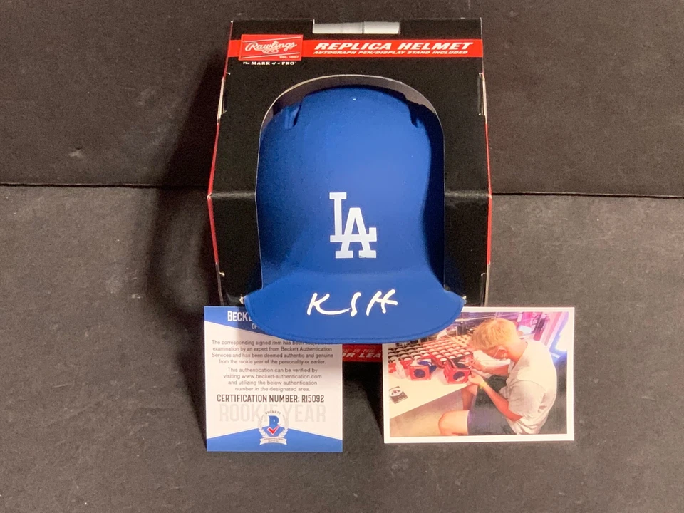 Kody Hoese Los Angeles Dodgers SIGNED BLUE MATTE Mini Helmet Beckett COA  - Image 1 of 1