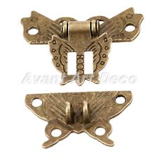 39mm*45mm Butterfly Jewelry Box Clasp Hasp Chest Cabinet Latches Antique Bronze