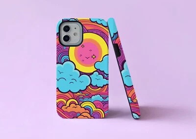 Abstract Sun And Clouds Comics Art Tough Phone Case/Cover For iPhone Samsung - Image 1 of 4