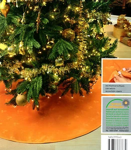 Weihnachtsbaumdecke Orange 120 cm rund – Christbaum Unterlage Tannenbaum Deko - Bild 1 von 3