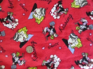 3749. King Features Syndicate BLONDIE & DAGWOOD FLANNEL FABRIC - 40" x2 1/8 yds. - Picture 1 of 4