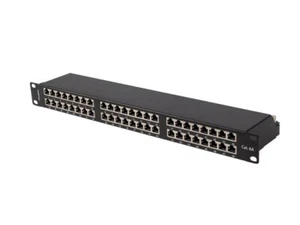 5901969439380 PATCHFELD 48 PORT 1HE 19" CAT6A FTP EKRANOWANY CZARNY LANBERG - Zdjęcie 1 z 1