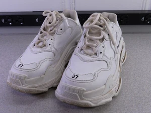 Balenciaga Women's Triple S Sneakers Size 37 White Tennis Shoes 7 US - Picture 1 of 20