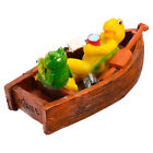 Dekoration Spielzeuge Holzboot Gelbe Schildkröte Ornamente Mini