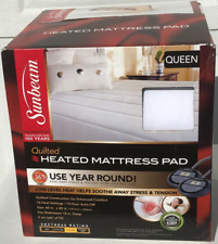 New Electric Heated Mattress Pad Queen Adjustable 10 Heat Settings Warmer White