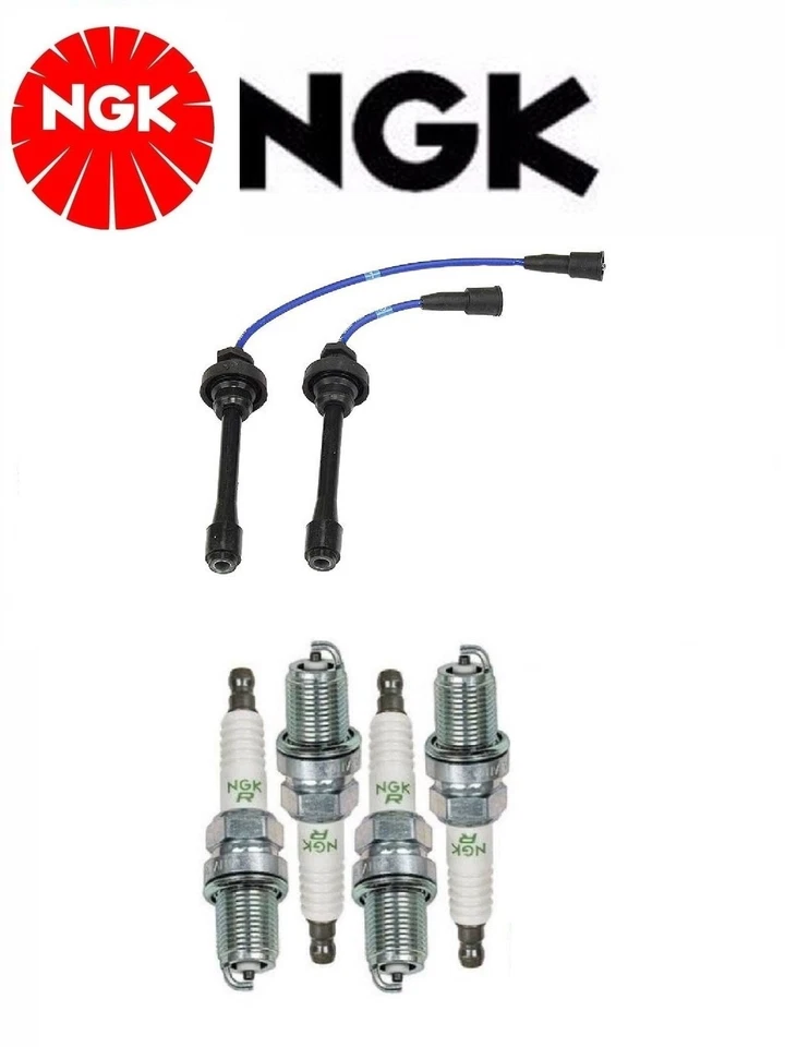 NGK Wire Set + 4 NGK Spark Plugs For Mitsubishi Lancer  L4; 2.0L 2004-2006 - Image 1 of 1