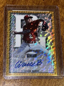 CHASE BURNS 2020 Leaf Perfect Game Gold Marble Proof AUTO #1/1 WAKE FOREST, REDS - Picture 1 of 4