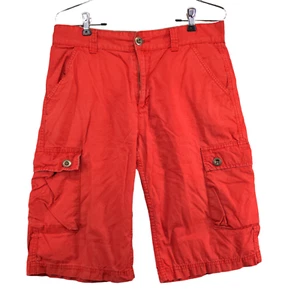 Levi's Boys Cargo Shorts Red Size 18 Pockets Cotton Blet Loops - Picture 1 of 14