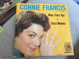 Connie Francis Many Tears Ago b/w Senza Mamma Picture Sleeve and 45 - Imagen 1 de 3