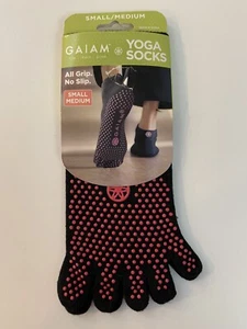 GAIAM Unisex Super Grippy No Slip Black  Yoga Socks Size S/M NEW - Picture 1 of 3