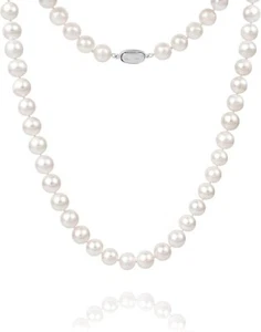 2024 New Freshwater Cultured AAAAA Quality Genuine Real Pearl Necklace for Women - Picture 1 of 7