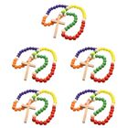 5pcs Rustic Wooden Pendant Beads Garland with Pendant Beaded Garland Bead