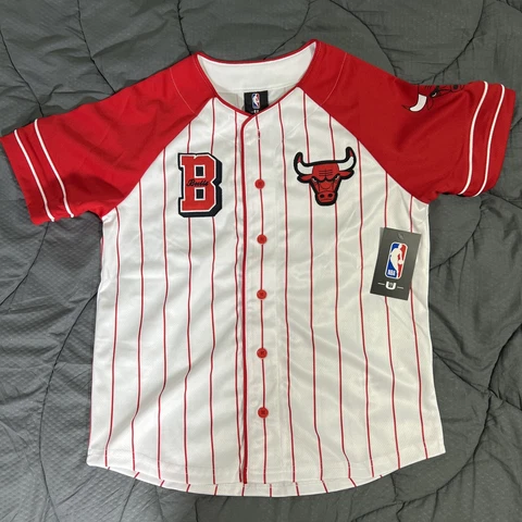 New Youth Chicago Bulls Baseball Jersey Cool! Large (14-16) Cover