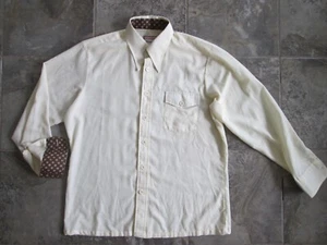 Vintage McGregor Men's Shirt 16-16.5 Large 70s Polyester Disco Western Sheer - Picture 1 of 6