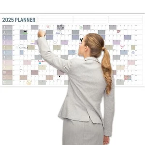 GuassLee Large Yearly Wall Calendar 2025, Full Year Calendar One Page, Jan 20... - Picture 1 of 7