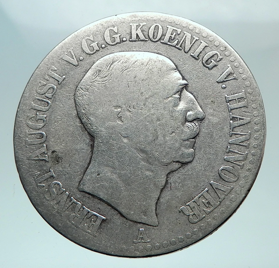 1846 GERMANY German States Hannover King ERNST AUGUST Silver THALER Coin i81308 - Image 1 of 3