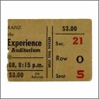 Jimi Hendrix Experience 1968 Portland Coliseum Concert Ticket Stub (USA)