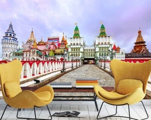 Papel pintado 3D castillo paraíso Q252 mural fotomural autoadhesivo Kay - Imagen 1 de 11