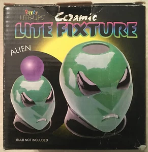 Party Lite-Ups Alien Ceramic Fixture 1999 6 “ Cord With On/Off Switch Bulb - Picture 1 of 12