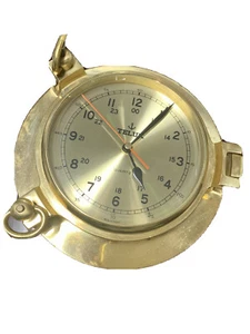 Telux Brass Porthole Clock - Bild 1 von 3