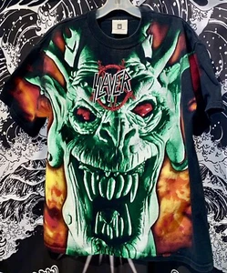 Camisa SLAYER L 1996 Root Of All Evil Monster estampado Winterland en muy buen estado rara - Imagen 1 de 10