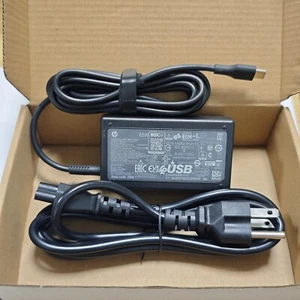 Genuine 65W USB C Type C AC Adapter Charger for HP EliteBook x360 830 840 850 G5 - Picture 1 of 6