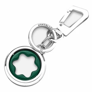 Montblanc Meisterstück Spinning Emblem Palladium/Green Key Ring - 131104 NEW - Picture 1 of 1