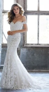 Morilee Wedding Dress Ivory Size 12 Sweetheart Neckline Stunning Train - Picture 1 of 18