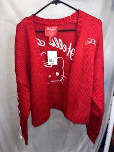 hello kitty and friends red and white sweater cardigan (new with tags) size 2X - Picture 1 of 5