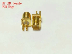 RP-SMA Female Jack PCB Edge Solder RF Adapter Connector Lot 2019 USA Seller - Picture 1 of 2