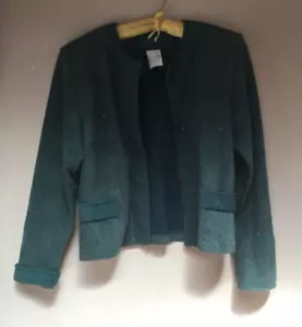Weekenders Womens Small Textured Open Front Cropped Cardigan Sweater Green - Picture 1 of 6