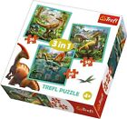 Trefl 916 34837 EA 3 in 1 The Extraordinary World of Dinosaurs, Multi-colord