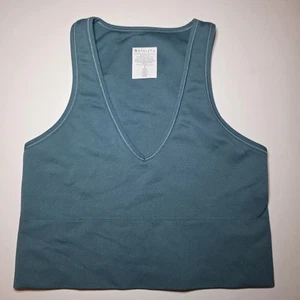 Camiseta sin mangas corta sin costuras Athleta para mujer S Aurora acanalada cuello en V  - Imagen 1 de 5