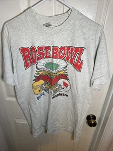 Vintage 1994 Wisconsin VS UCLA Rose Bowl Gray Shirt Size Large - Picture 1 of 8