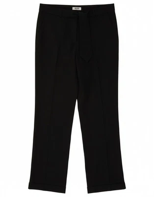 Pantalones chinos rectos para mujer MOSCHINO UK 12 medianos W30 L30 algodón negro CH14 Foto 1 de 4