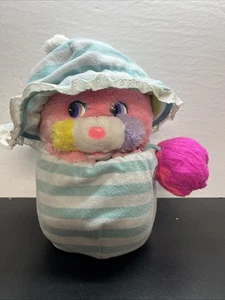 Mattel Popples Pink Baby Cribsy Plush w Bib Bonnet Booties Vintage 1986 W4 - Picture 1 of 11