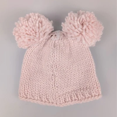 NWT Carter's Baby Girl Knit Pom Pom Hat, Blush Pink, 3-9 Months - Image 1 of 4