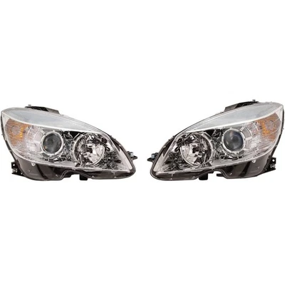 Fit For Mercedes Benz C300 2008-11 Halogen Headlight Set With Bulbs Pair Foto 1 de 4