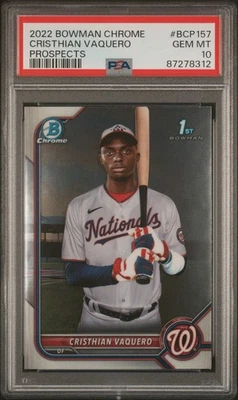 2022 Bowman Chrome Prospects #BCP157 Cristhian Vaquero Prospects PSA 10 - Image 1 of 2