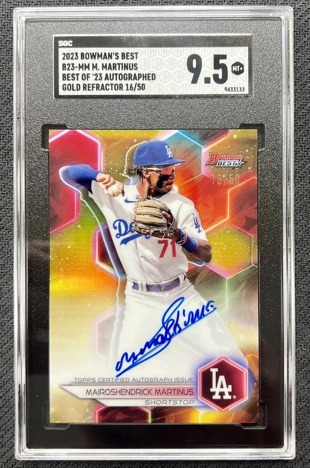2023 BOWMAN’S BEST GOLD REFRACTOR AUTO MAIROSHENDRICK MARTINUS 16/50 SGC 9.5 - Image 1 of 1