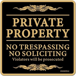 Kein Betreten Schild Privatgrundstück Keine Aufforderung Sicherheit Warnschild 12” x 12” - Bild 1 von 8
