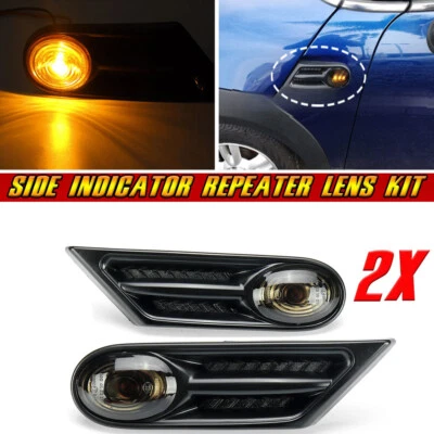Pair Smoked Indicator Repeater Side Marker Light For BMW MINI COOPER R56 R57 - Image 1 of 4